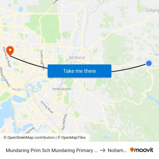 Mundaring Prim Sch   Mundaring Primary School to Nollamara map