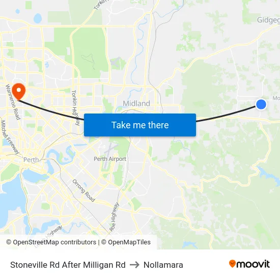 Stoneville Rd After Milligan Rd to Nollamara map