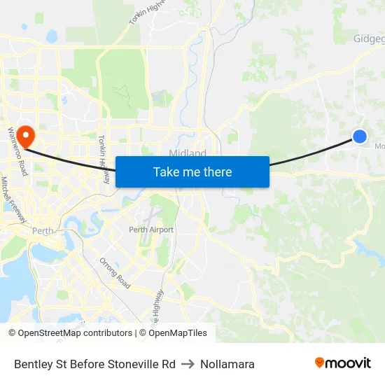 Bentley St Before Stoneville Rd to Nollamara map