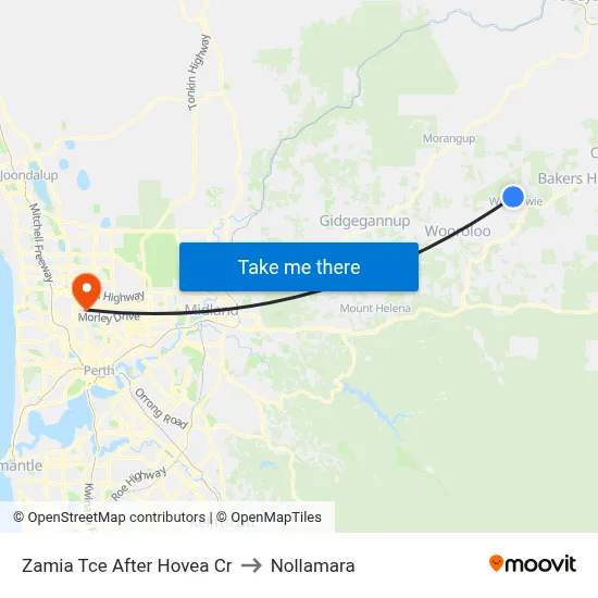Zamia Tce After Hovea Cr to Nollamara map