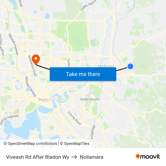 Viveash Rd After Bladon Wy to Nollamara map