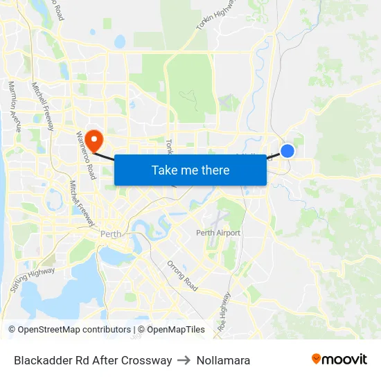 Blackadder Rd After Crossway to Nollamara map