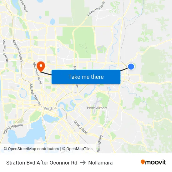 Stratton Bvd After Oconnor Rd to Nollamara map
