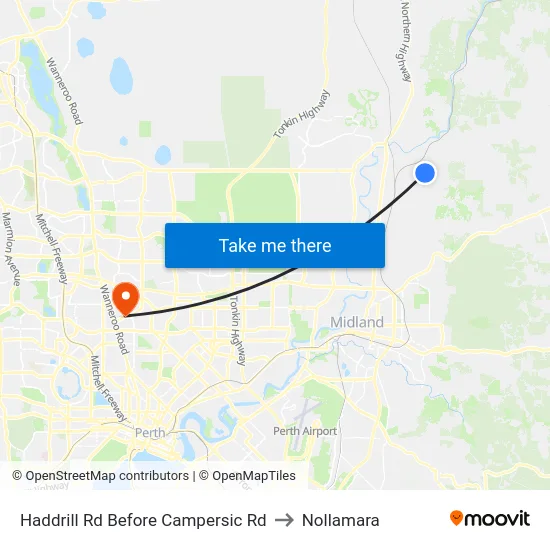 Haddrill Rd Before Campersic Rd to Nollamara map