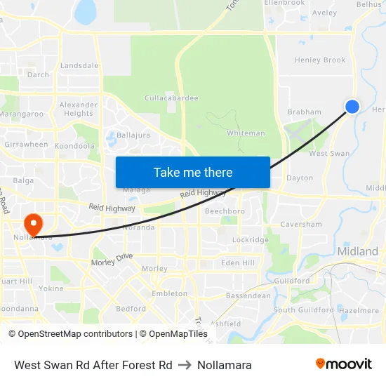 West Swan Rd After Forest Rd to Nollamara map