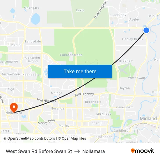 West Swan Rd Before Swan St to Nollamara map