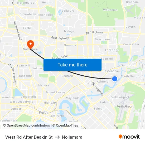 West Rd After Deakin St to Nollamara map