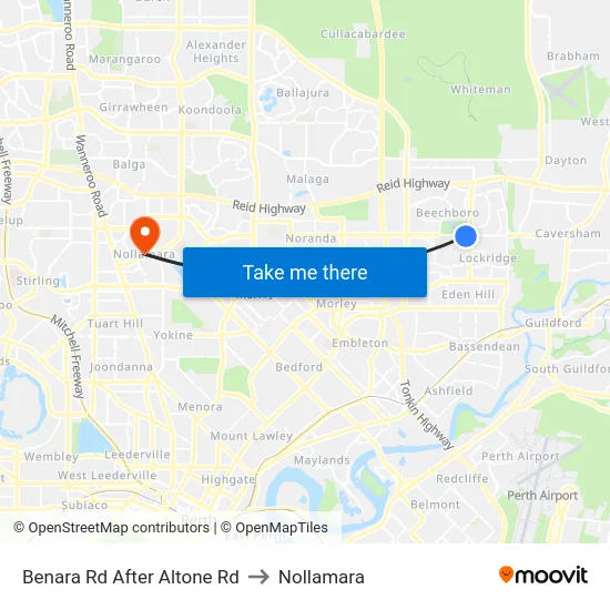Benara Rd After Altone Rd to Nollamara map