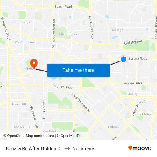 Benara Rd After Holden Dr to Nollamara map