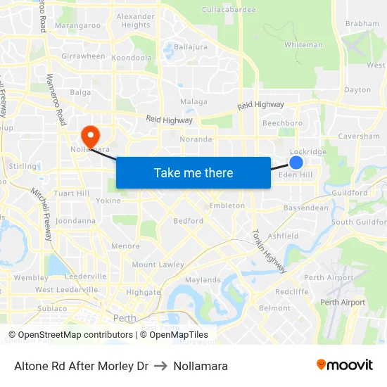 Altone Rd After Morley Dr to Nollamara map