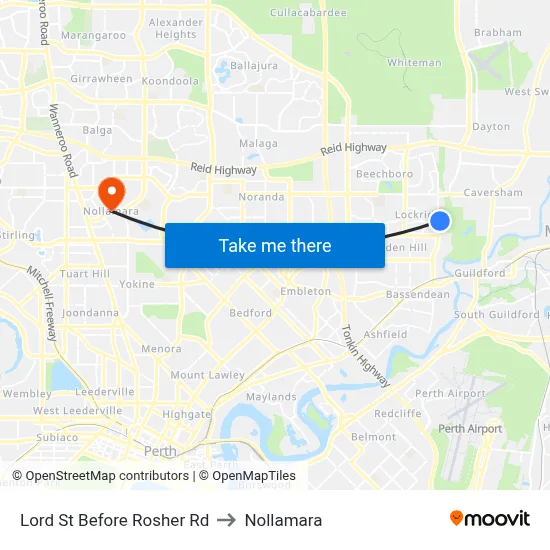Lord St Before Rosher Rd to Nollamara map
