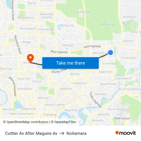 Cuttler Av After Maguire Av to Nollamara map