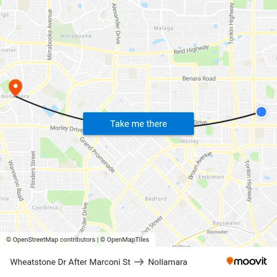 Wheatstone Dr After Marconi St to Nollamara map