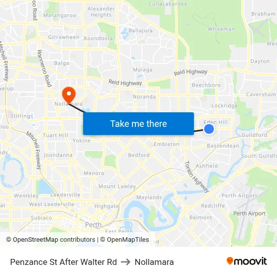 Penzance St After Walter Rd to Nollamara map