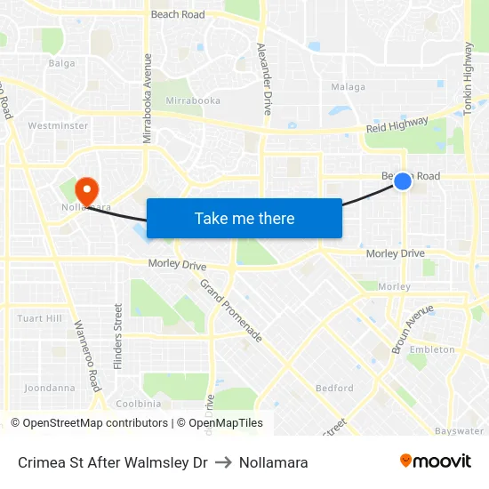 Crimea St After Walmsley Dr to Nollamara map