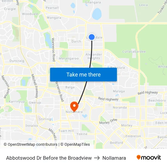 Abbotswood Dr Before the Broadview to Nollamara map