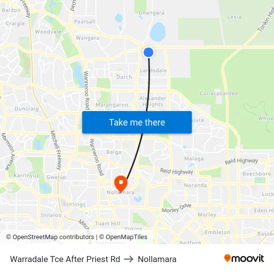 Warradale Tce After Priest Rd to Nollamara map