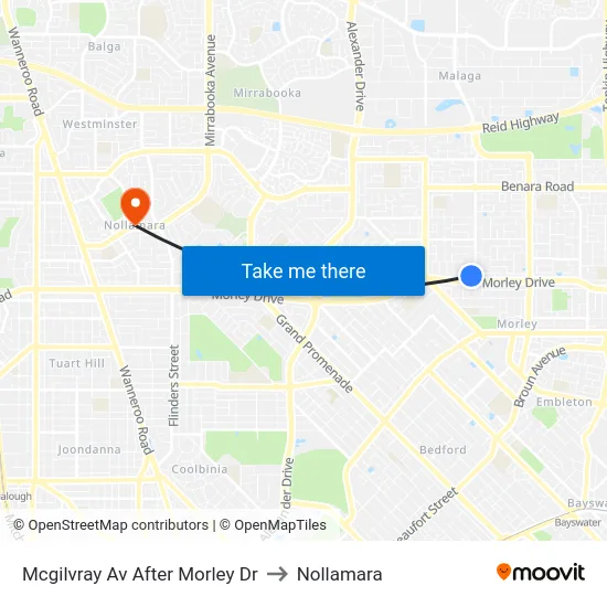 Mcgilvray Av After Morley Dr to Nollamara map