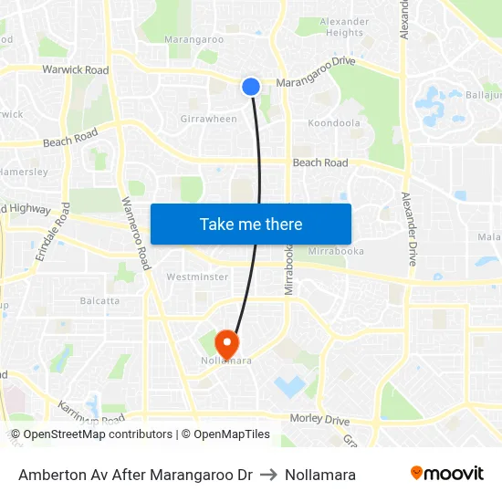 Amberton Av After Marangaroo Dr to Nollamara map