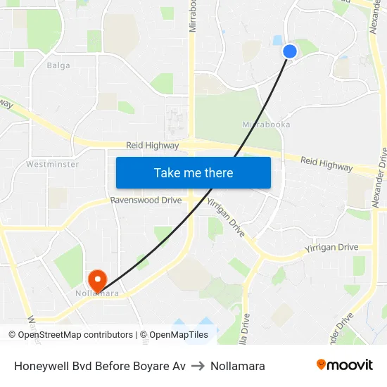 Honeywell Bvd Before Boyare Av to Nollamara map