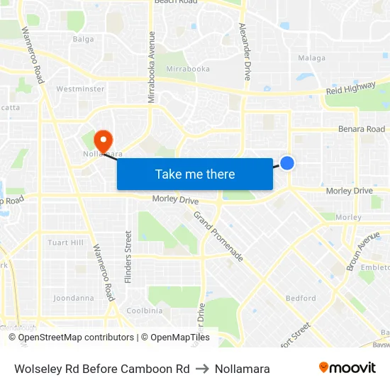 Wolseley Rd Before Camboon Rd to Nollamara map