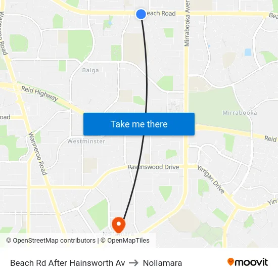Beach Rd After Hainsworth Av to Nollamara map
