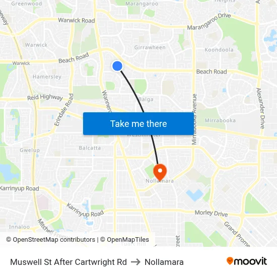 Muswell St After Cartwright Rd to Nollamara map