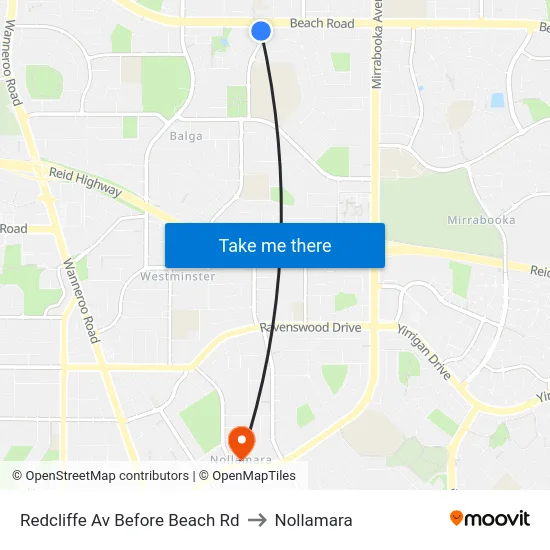 Redcliffe Av Before Beach Rd to Nollamara map