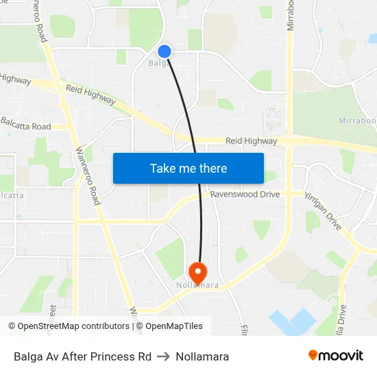 Balga Av After Princess Rd to Nollamara map