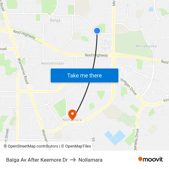 Balga Av After Keemore Dr to Nollamara map