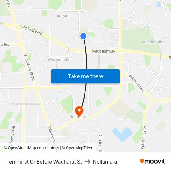 Fernhurst Cr Before Wadhurst St to Nollamara map