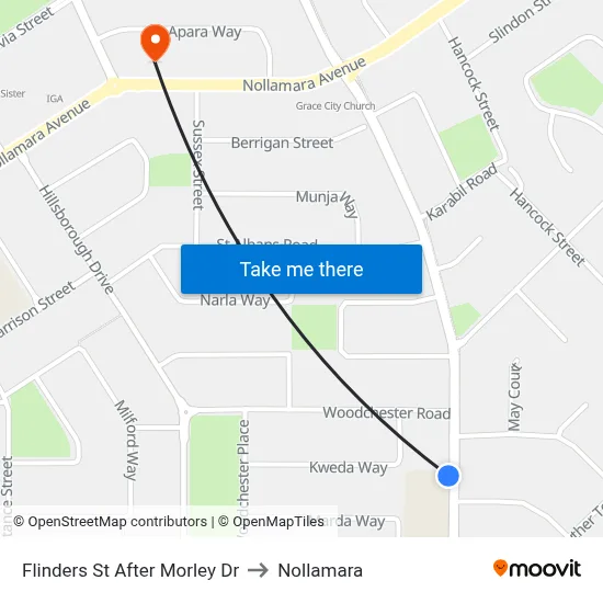 Flinders St After Morley Dr to Nollamara map
