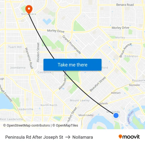 Peninsula Rd After Joseph St to Nollamara map
