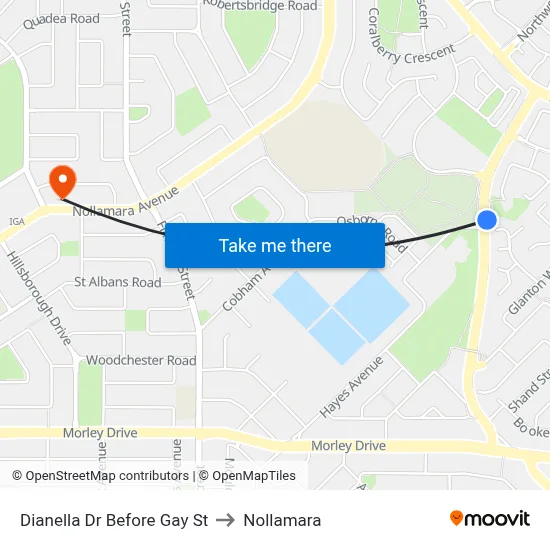 Dianella Dr Before Gay St to Nollamara map