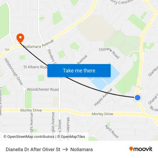 Dianella Dr After Oliver St to Nollamara map