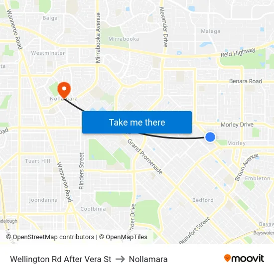 Wellington Rd After Vera St to Nollamara map