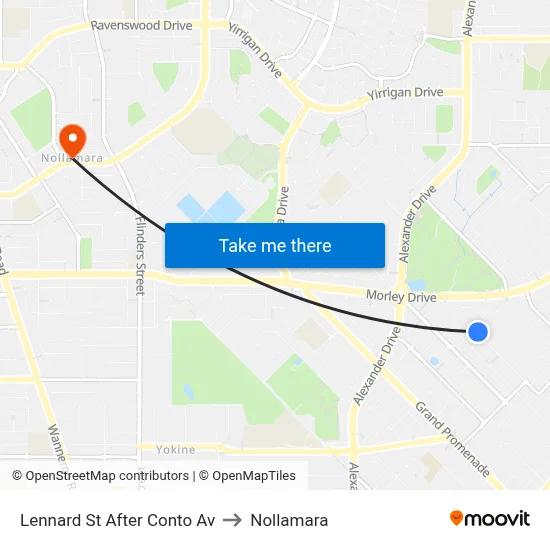 Lennard St After Conto Av to Nollamara map