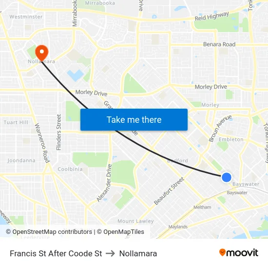 Francis St After Coode St to Nollamara map