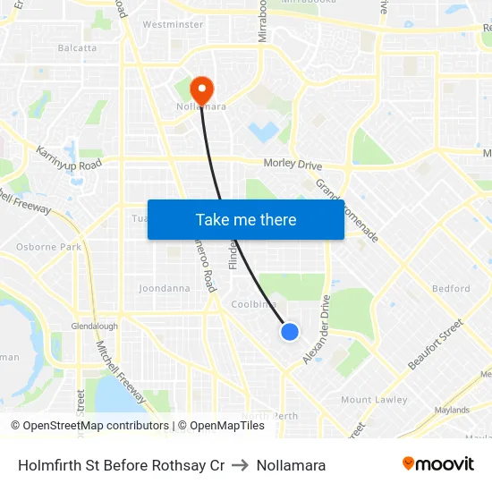 Holmfirth St Before Rothsay Cr to Nollamara map