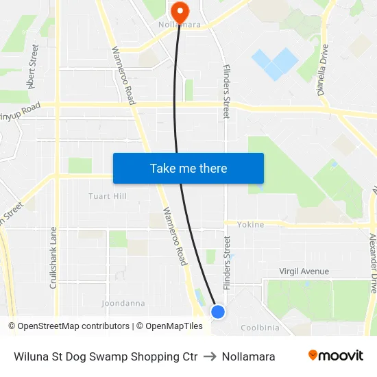 Wiluna St Dog Swamp Shopping Ctr to Nollamara map