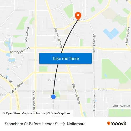 Stoneham St Before Hector St to Nollamara map