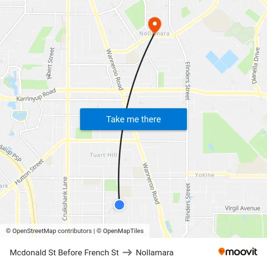 Mcdonald St Before French St to Nollamara map