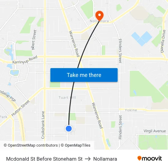 Mcdonald St Before Stoneham St to Nollamara map