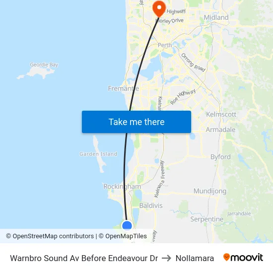 Warnbro Sound Av Before Endeavour Dr to Nollamara map