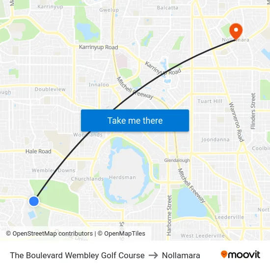 The Boulevard   Wembley Golf Course to Nollamara map