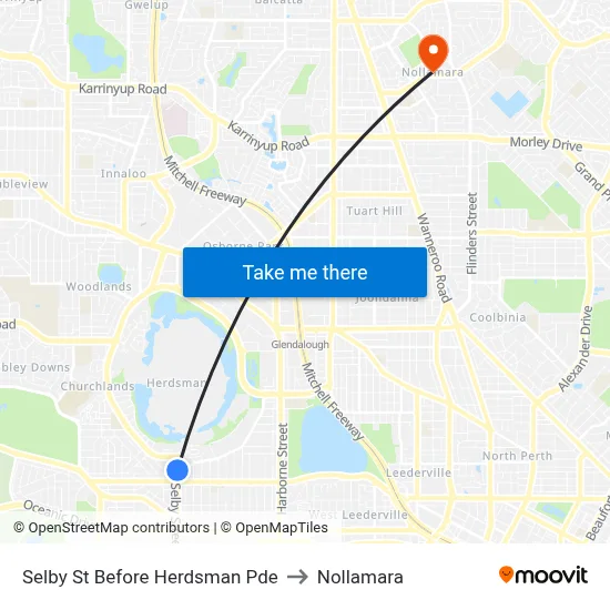 Selby St Before Herdsman Pde to Nollamara map