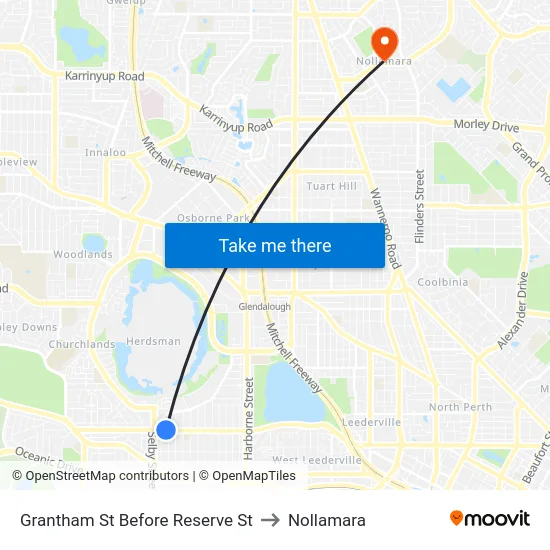 Grantham St Before Reserve St to Nollamara map