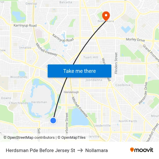 Herdsman Pde Before Jersey St to Nollamara map
