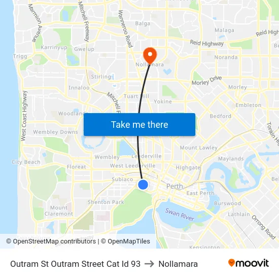 Outram St Outram Street Cat Id 93 to Nollamara map