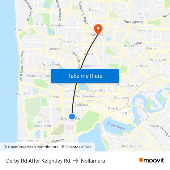 Derby Rd After Keightley Rd to Nollamara map